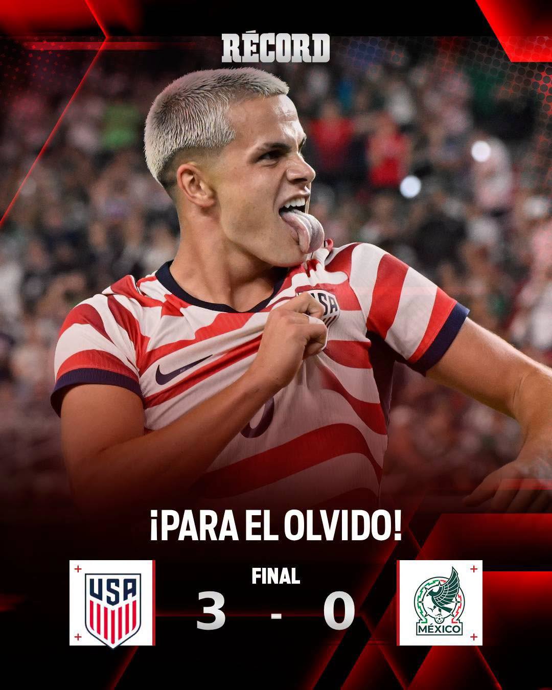 México cae 3-0 ante Estados Unidos en el Clásico de la CONCACAF, la primera derrota de Rafael Márquez como DT del Tri.